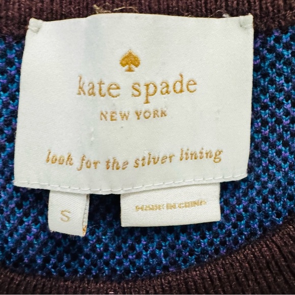 Kate Spade Blue and Black Short Sleeve Dress with Geometric Patterns - Picture 3 of 5